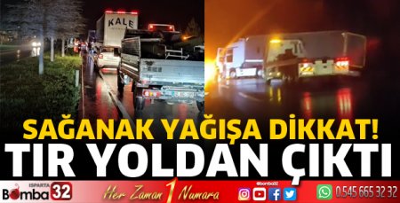 Tır yoldan çıktı