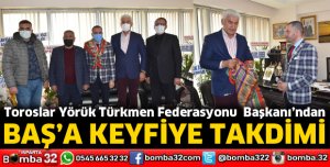 Toroslar Yörük Türkmen Federasyonu Başkanı’ndan Baş’a keyfiye takdimi
