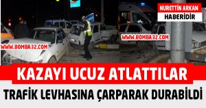 Trafik Levhasına Çarparak Durabildi