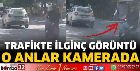 Trafikte ilginç görüntü 