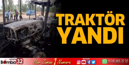 Traktör yandı