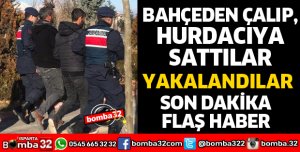 TRAKTÖRLE BAHÇEDEN TARIM ALETİNİ ÇALIP, HURDACIYA SATMIŞLAR