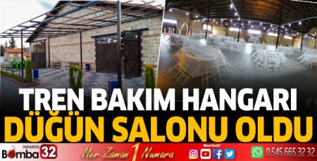 Tren bakım hangarı düğün salonu oldu