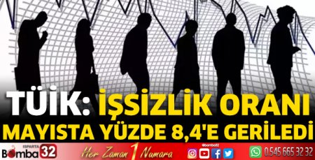 TÜİK: İşsizlik oranı mayısta yüzde 8,4'e geriledi