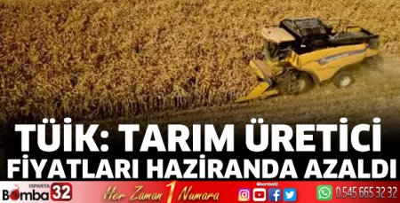 TÜİK: Tarım üretici fiyatları haziranda azaldı