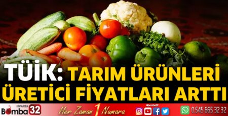 TÜİK: Tarım ürünleri üretici fiyatları arttı