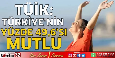 TÜİK: Türkiye'nin yüzde 49,6'sı mutlu