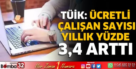 TÜİK: Ücretli çalışan sayısı yıllık yüzde 3,4 arttı