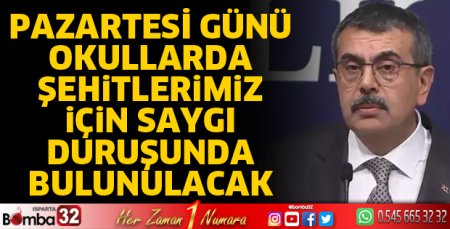Tüm okullarda saygı duruşunda bulunulacak
