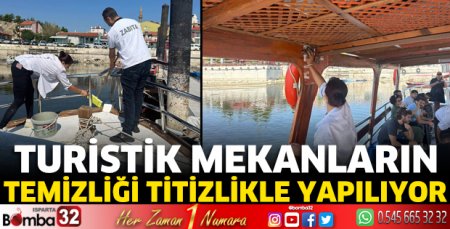 Turistik mekanların temizliği titizlikle yapılıyor