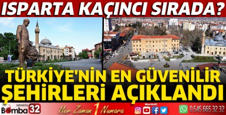 Türkiye'nin en güvenilir şehirleri açıklandı