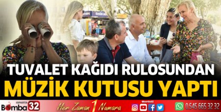 Tuvalet kağıdı rulosundan müzik kutusu yaptılar