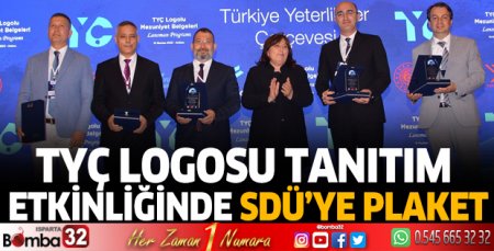 TYÇ Logosu Tanıtım Etkinliğinde SDÜ’ye plaket