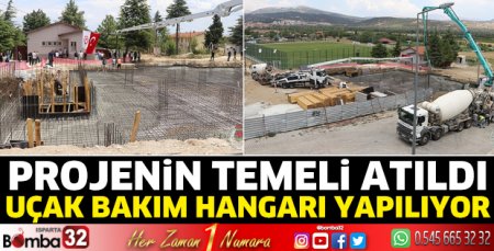 Uçak bakım hangarı yapılıyor