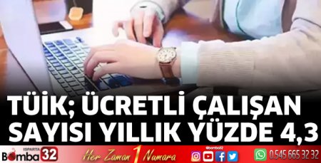 Ücretli çalışan sayısı yıllık yüzde 4,3 arttı