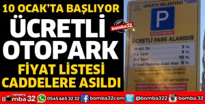 ÜCRETLİ OTOPARK UYGULAMASINDA ÜCRETLER BELLİ OLDU