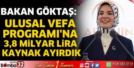 Ulusal Vefa Programı'na 3,8 milyar lira kaynak ayırdık