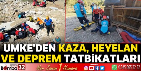 UMKE'den kaza, heyelan ve deprem tatbikatları