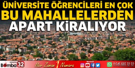 Üniversite öğrencileri en çok bu mahallelerden apart kiralıyor 