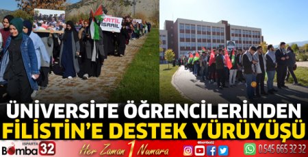 Üniversite öğrencilerinden Filistin’e destek yürüyüşü 