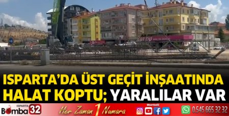 Üst geçit inşaatında kazada 3 yaralı 