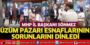 ÜZÜM PAZARI ESNAFLARININ SORUNLARINI DİNLEDİ