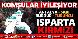 Vaka sayılarında Isparta tek kırmızı il oldu
