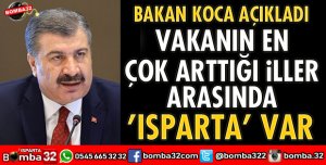 VAKANIN EN ÇOK ARTTIĞI İLLER ARASINDA ISPARTA VAR