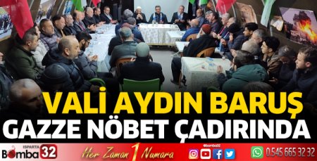 Vali Aydın Baruş Gazze nöbet çadırında