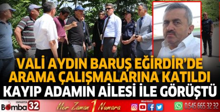 Vali Baruş arama çalışmalarını yerinde gördü