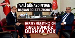 VALİ GÜNAYDIN BAŞKAN ALİ BOLATI ZİYARET ETTİ DURMAK YOK 