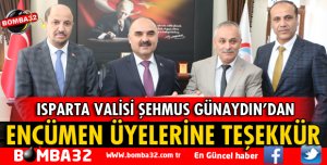 VALİ GÜNAYDIN ENCÜMEN ÜYELERİNE TEŞEKKÜR ETTİ