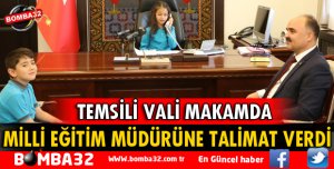 VALİ GÜNAYDIN MAKAMINI MİNİK ÖĞRENCİYE DEVRETTİ
