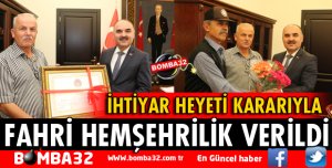 VALİ GÜNAYDIN‘A FAHRİ HEMŞEHRİLİK VERİLDİ