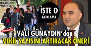 VALİ GÜNAYDIN'DAN VEKİL SAYISINI ARTIRACAK ÖNERİ
