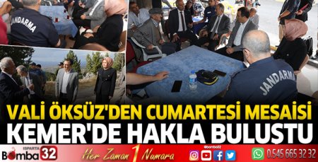 Vali Öksüz'den Cumartesi mesaisi