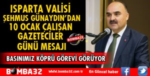VALİ ŞEHMUS GÜNAYDIN’IN 10 OCAK ÇALIŞAN GAZETECİLER GÜNÜ MESAJI
