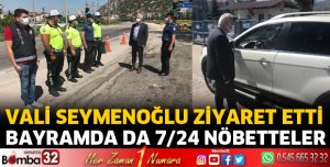 Vali Seymenoğlu trafik uygulama noktalarını ziyaret etti