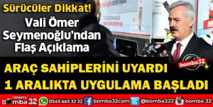 VALİ SEYMENOĞLU UYARDI