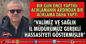 VALİ VE SAĞLIK İL MÜDÜRÜNE TEŞEKKÜR ETTİ