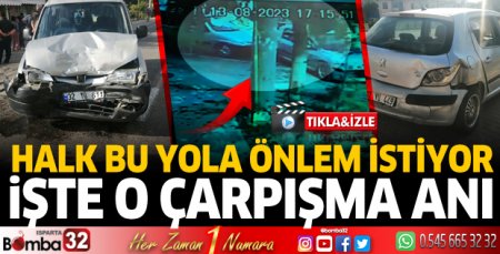 Vatandaşlar bu yola önlem istiyor! İşte o çarpışma anı