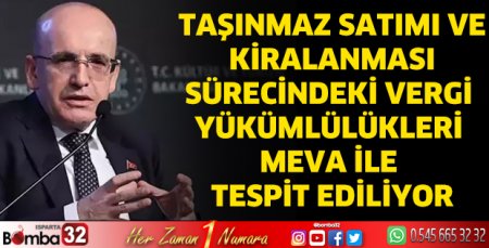 Vergi yükümlülükleri MEVA ile tespit ediliyor