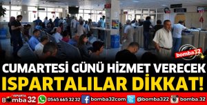 VEZNELER CUMARTESİ GÜNÜ HİZMET VERECEK