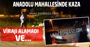 Virajı Alamayan Otomobil Ağaç Devirdi!