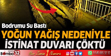 Yağış nedeniyle istinat duvarı çöktü