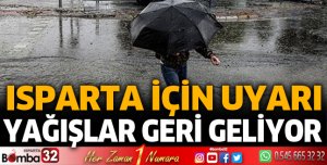Yağışlar geri geliyor