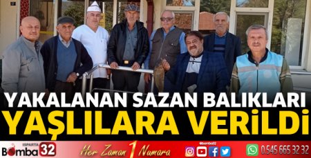 Yakalanan sazan balıkları yaşlılara verildi