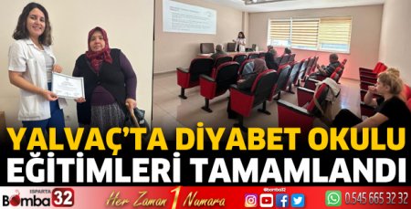 Yalvaç Devlet Hastanesi’nde Diyabet Okulu eğitimleri tamamlandı