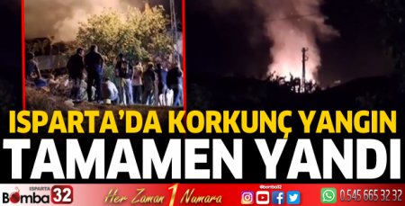 Yalvaç'ta ev tamamen yandı 