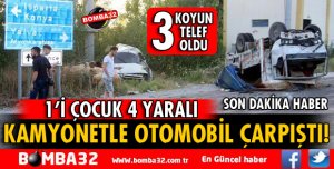 YALVAÇ'TA KAMYONETLE OTOMOBİL ÇARPIŞTI